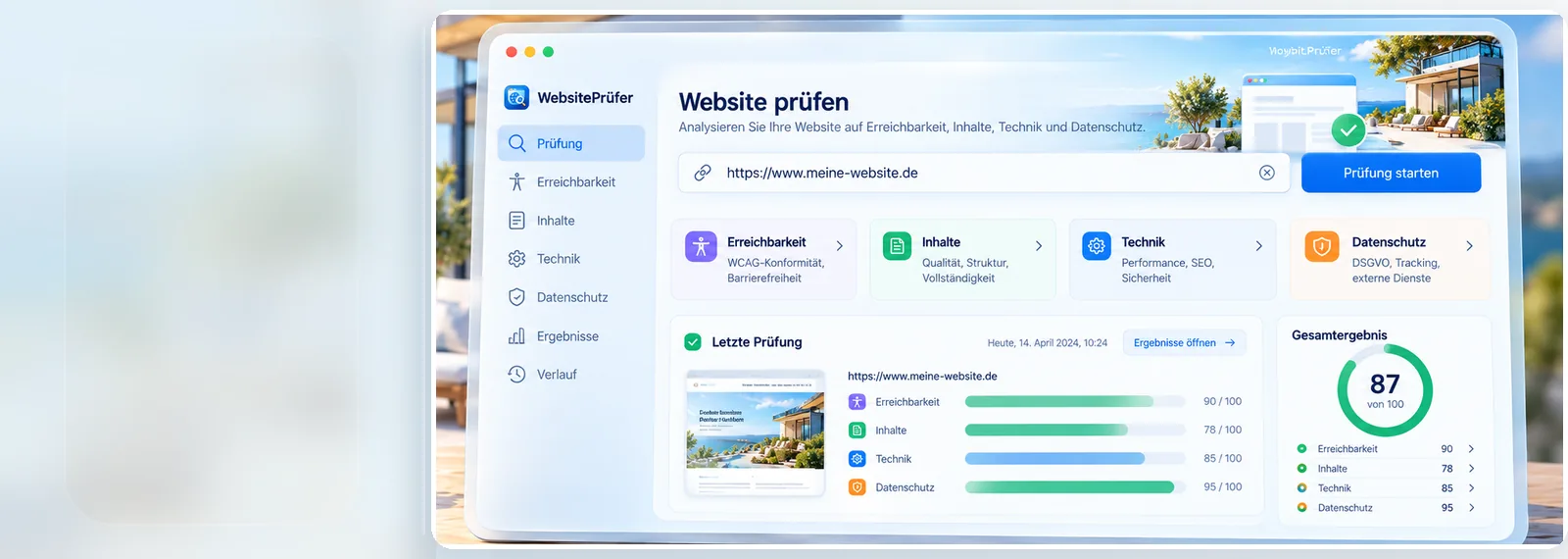 Doybit WebsitePrüfer – deutschsprachige Konzeptvorschau